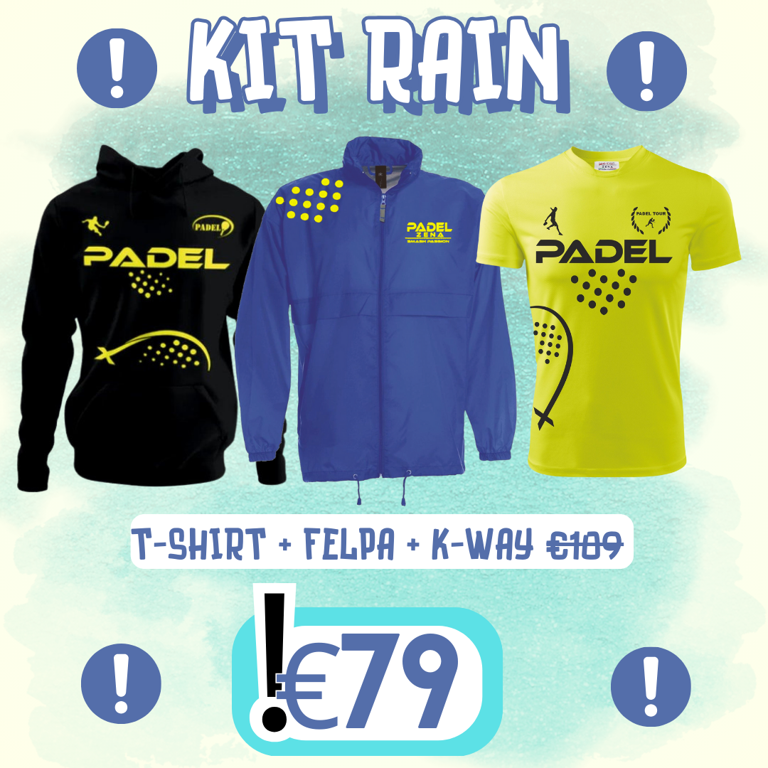 KIT RAIN GIALLO T-Shirt + K-way + Felpa - Zena Padel