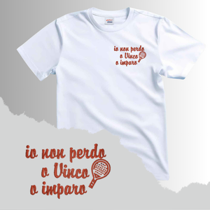 T-Shirt Cotone Ricamata O VINCO O IMPARO - Zena Padel