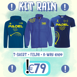 KIT RAIN ROYAL/GIALLO T-Shirt + K-way + Felpa - Zena Padel