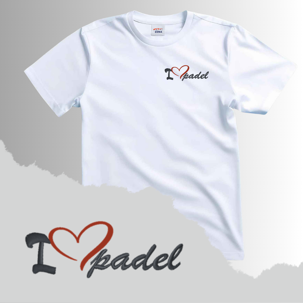 T-Shirt Cotone Ricamata I <3 PADEL - Zena Padel