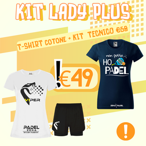 KIT LADY PLUS Non Posso Viper - T-Shirt Cotone + Kit Tecnico - Zena Padel