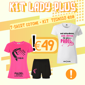 KIT LADY PLUS Mai Sottovalutare Viper - T-Shirt Cotone + Kit Tecnico - Zena Padel