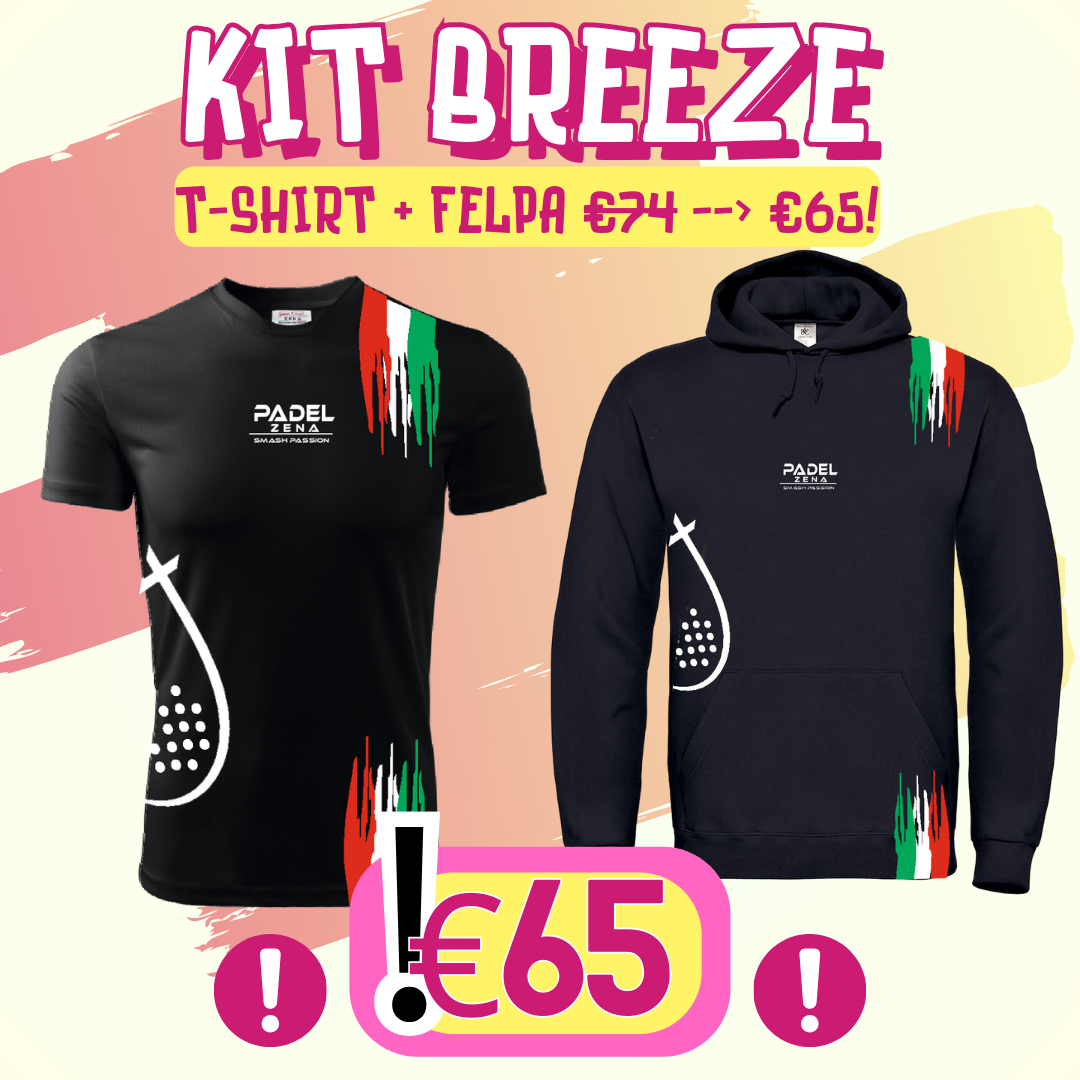 KIT BREEZE NERO/ITA T-Shirt + Felpa - Zena Padel