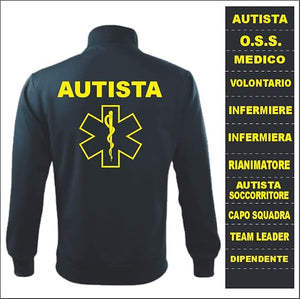 Felpa Personalizzabile Zip | Soccorritore Infermiere Autista 112 Medico OSS | Semplice - Zena Padel