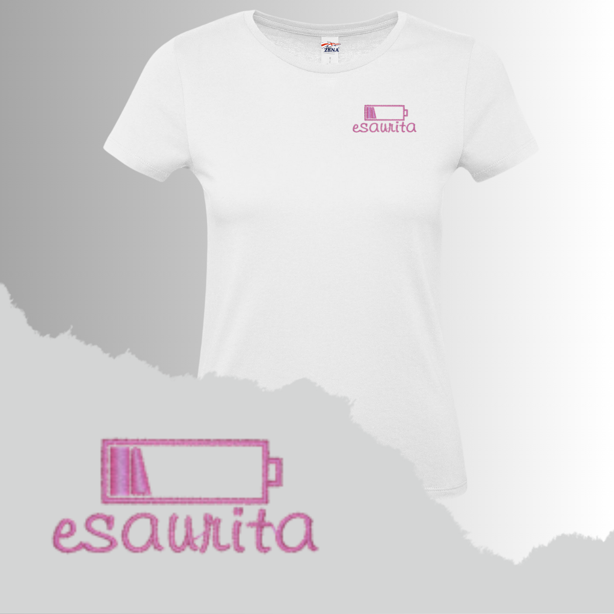 T-Shirt Cotone Ricamata Donna ESAURITA - Zena Padel