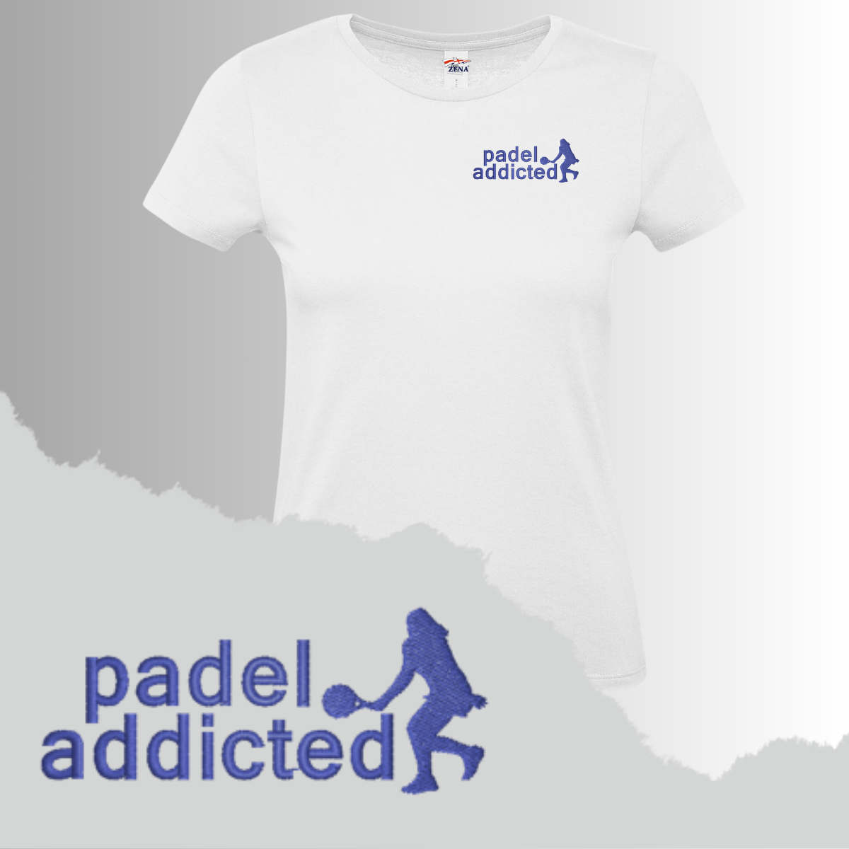 T-Shirt Cotone Ricamata Donna PADEL ADDICTED - Zena Padel