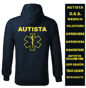 Felpa Personalizzabile Cappuccio | Soccorritore Infermiere Autista Soccorso Ambulanza 112 - Zena Padel