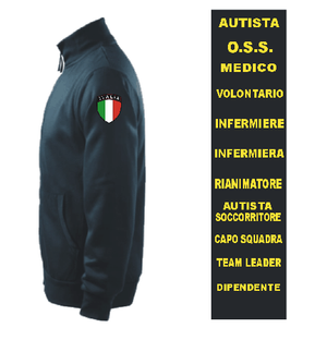 Felpa Personalizzabile Zip | Soccorritore Infermiere Autista 112 Medico OSS | Grande Fronte Retro - Zena Padel