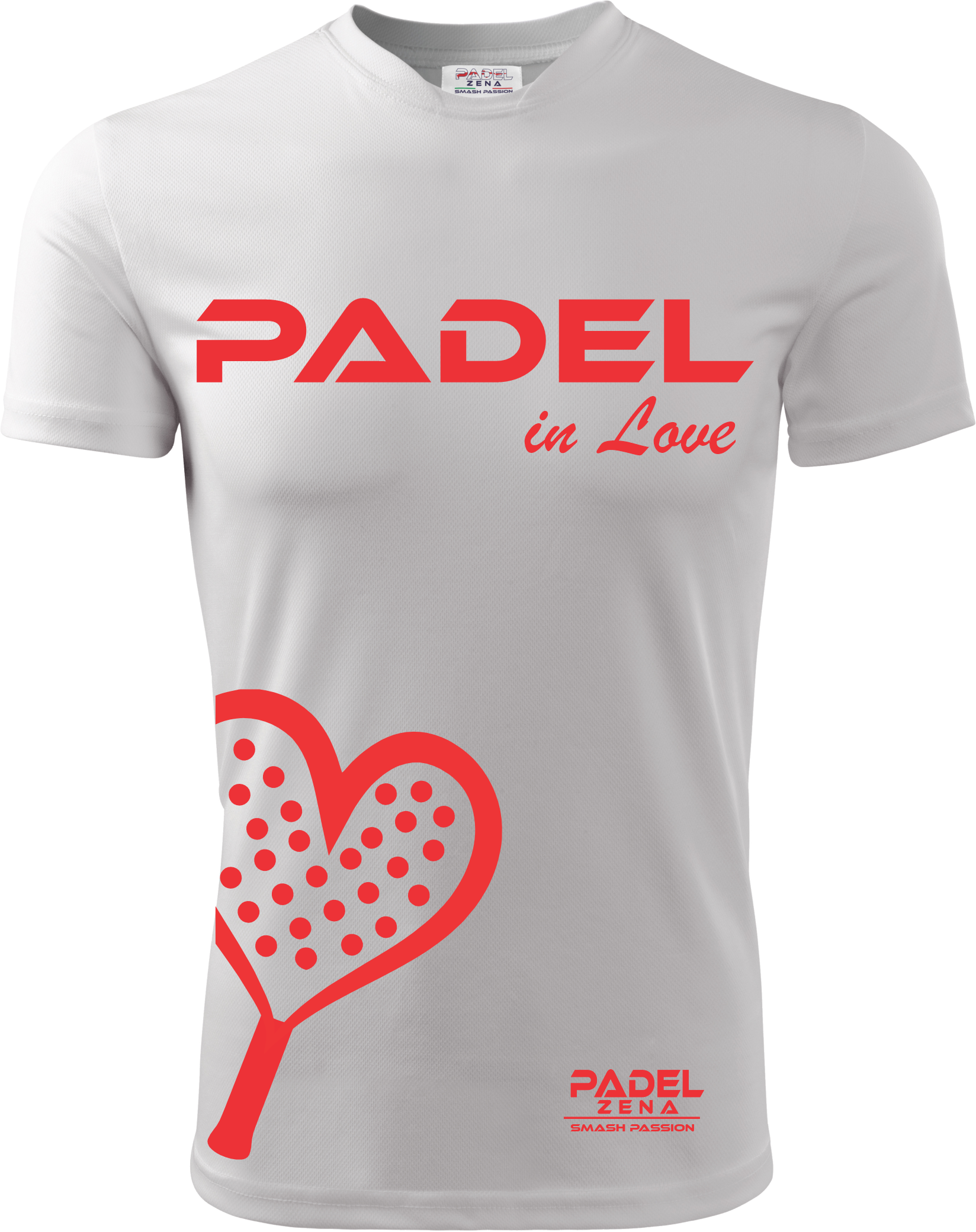 T-Shirt San Valentino Bianca  - Cuore - Zena Padel