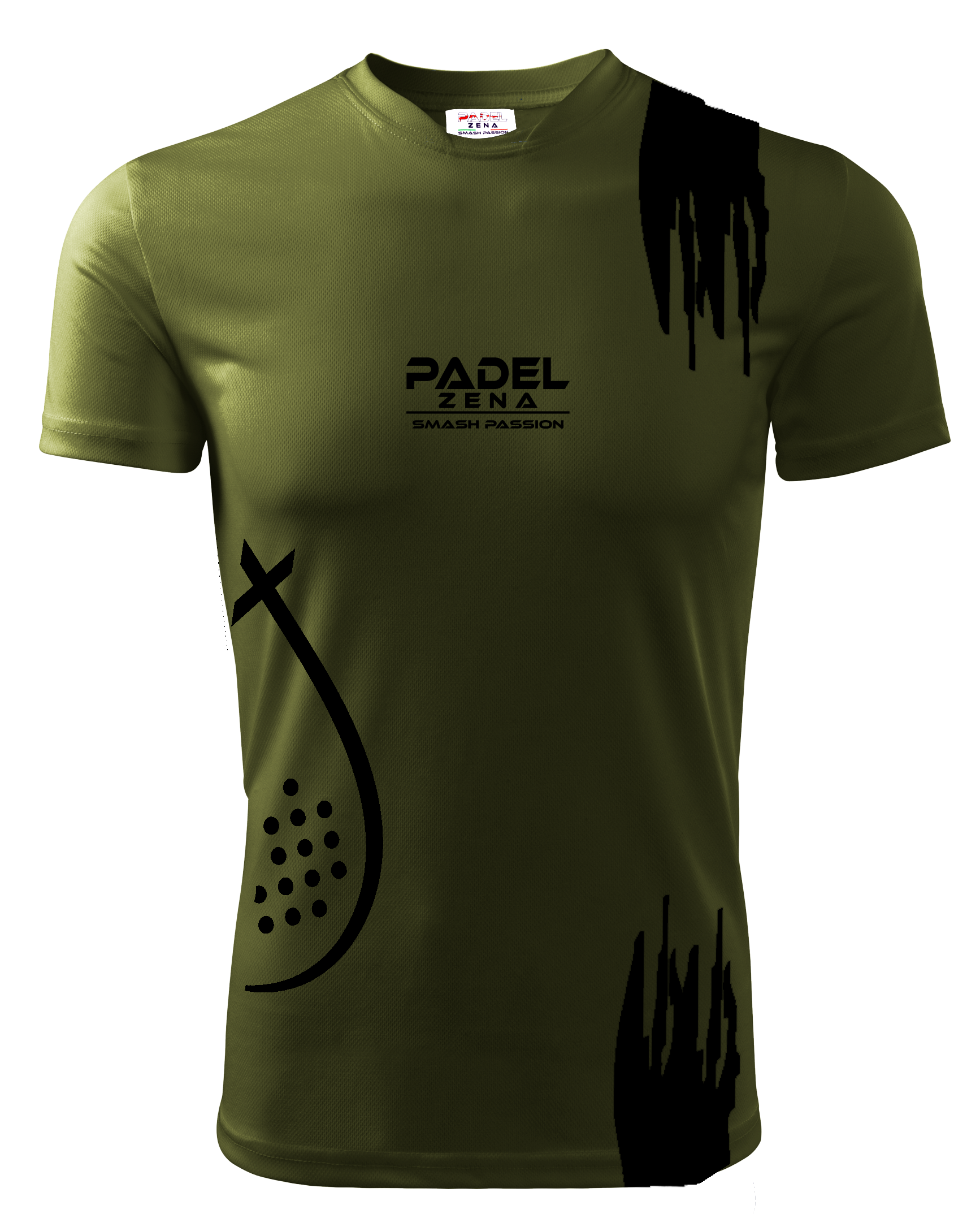 T-Shirt OLIVE Rainbow 01 | Verde/Oro/Nero - Zena Padel