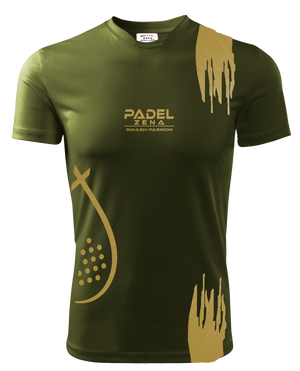 T-Shirt OLIVE Rainbow 01 | Verde/Oro/Nero - Zena Padel