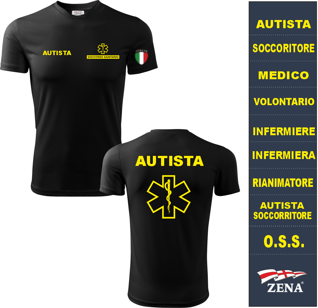 T-Shirt Personalizzabile | Soccorritore Infermiere Autista Medico...| Esculapio - Zena Padel