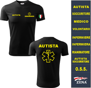 T-Shirt Personalizzabile | Soccorritore Infermiere Autista Medico...| Esculapio - Zena Padel